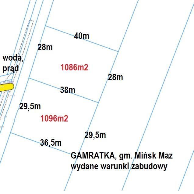 Działki budowlane GAMRATKA, 125zł/m2, szer. 29m