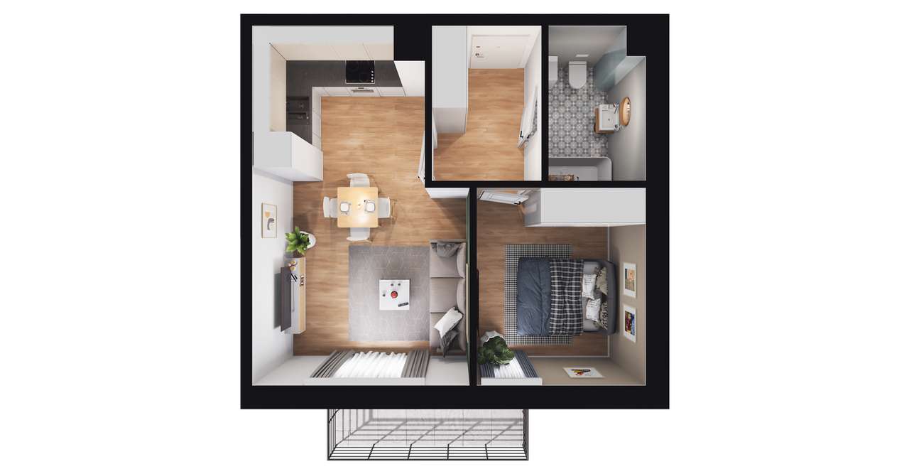 Apartamenty Liściasta | mieszkanie 2-pok. | 1 - Pełny obrazek: 3/7