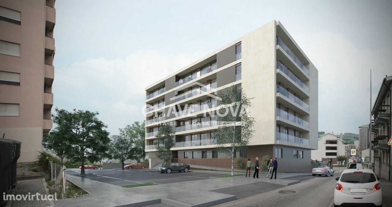 Apartamento T1 com varanda - Edifício D. Pedro Flats pronto habitar