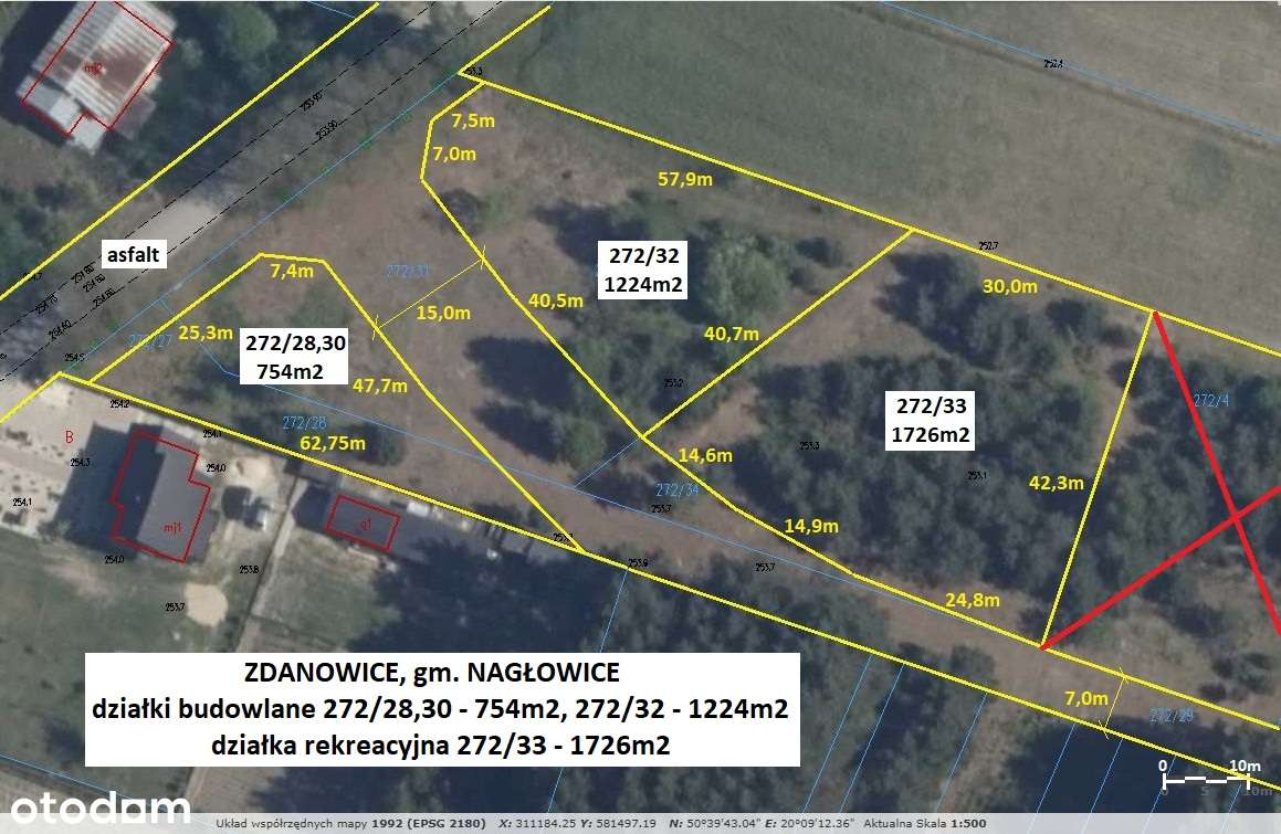 Działka budowlana (plan) 1224m2 przy asfalcie cena 69.900zł-3