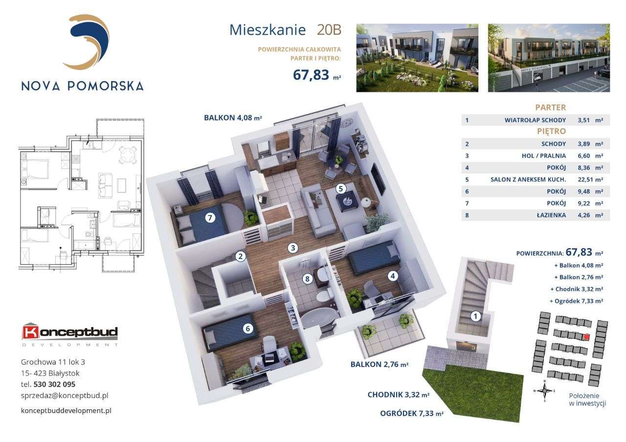 Nova Pomorska | mieszkanie 20B | 67.83 m2 - Pełny obrazek: 2/7
