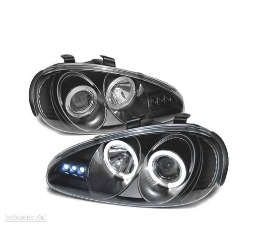 FARÓIS ANGEL EYES PARA MAZDA MX3 91-98 BLACK PRETO - 2