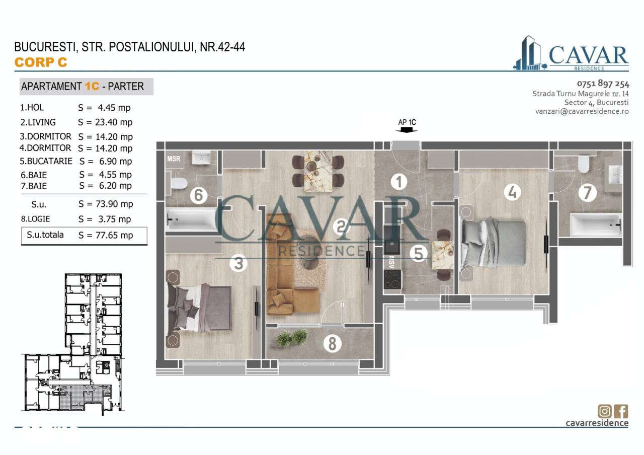 Apartament 3 Camere 2 Bai Discount 2000 Euro