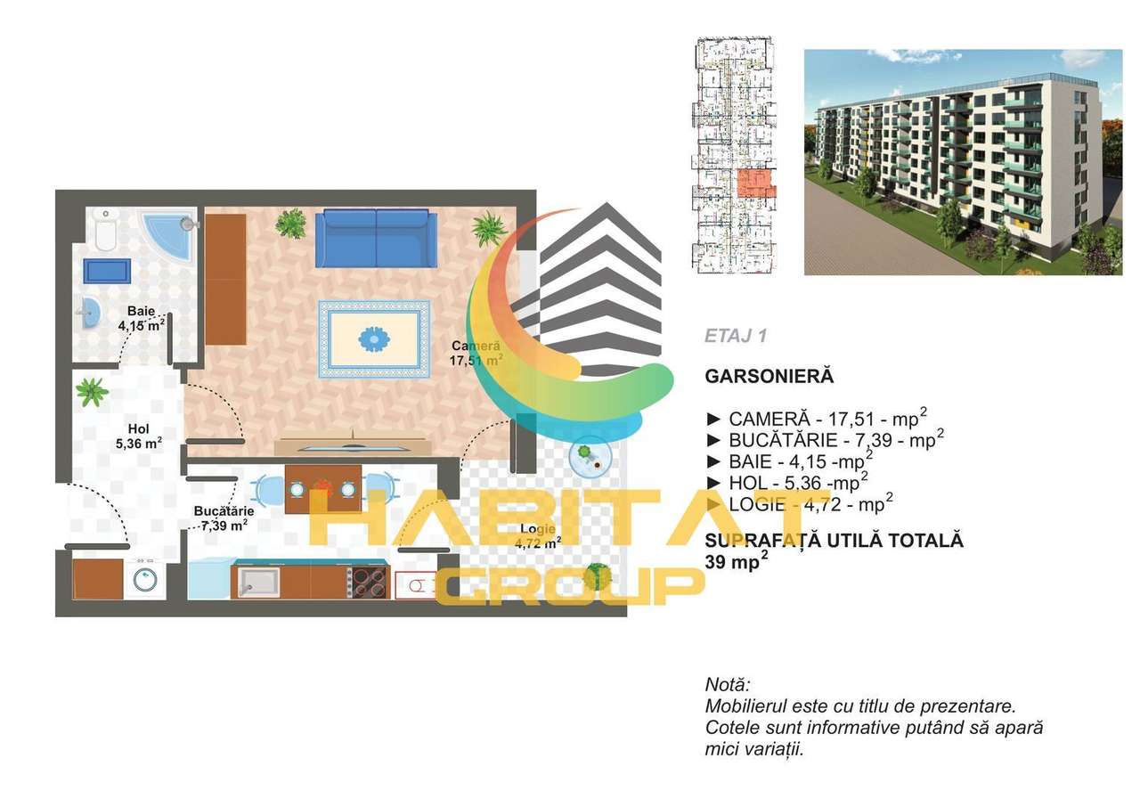 Vanzare garsoniera Aparatorii Patriei metrou  decomandata - Imagine principală: 5/11