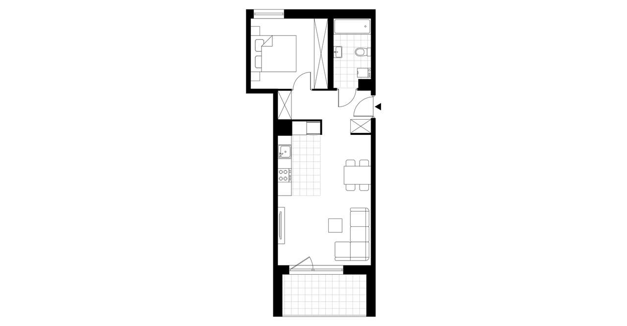 2-pokojowe mieszkanie 45m2 + balkon Bez Prowizji - Pełny obrazek: 4/6