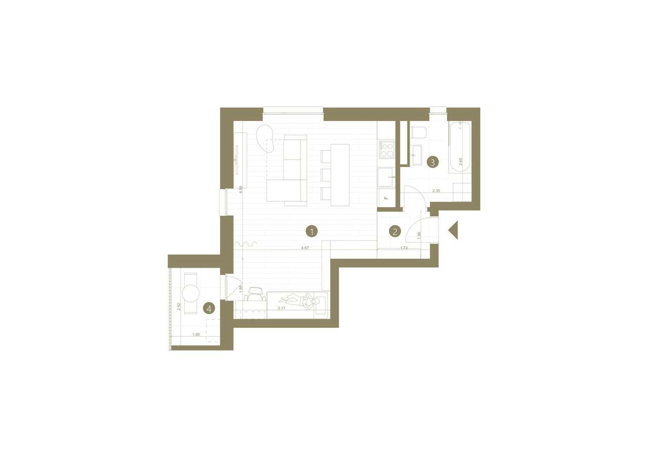 Apartament cu 1,5 camere în zona Confecții - Imagine principală: 5/5