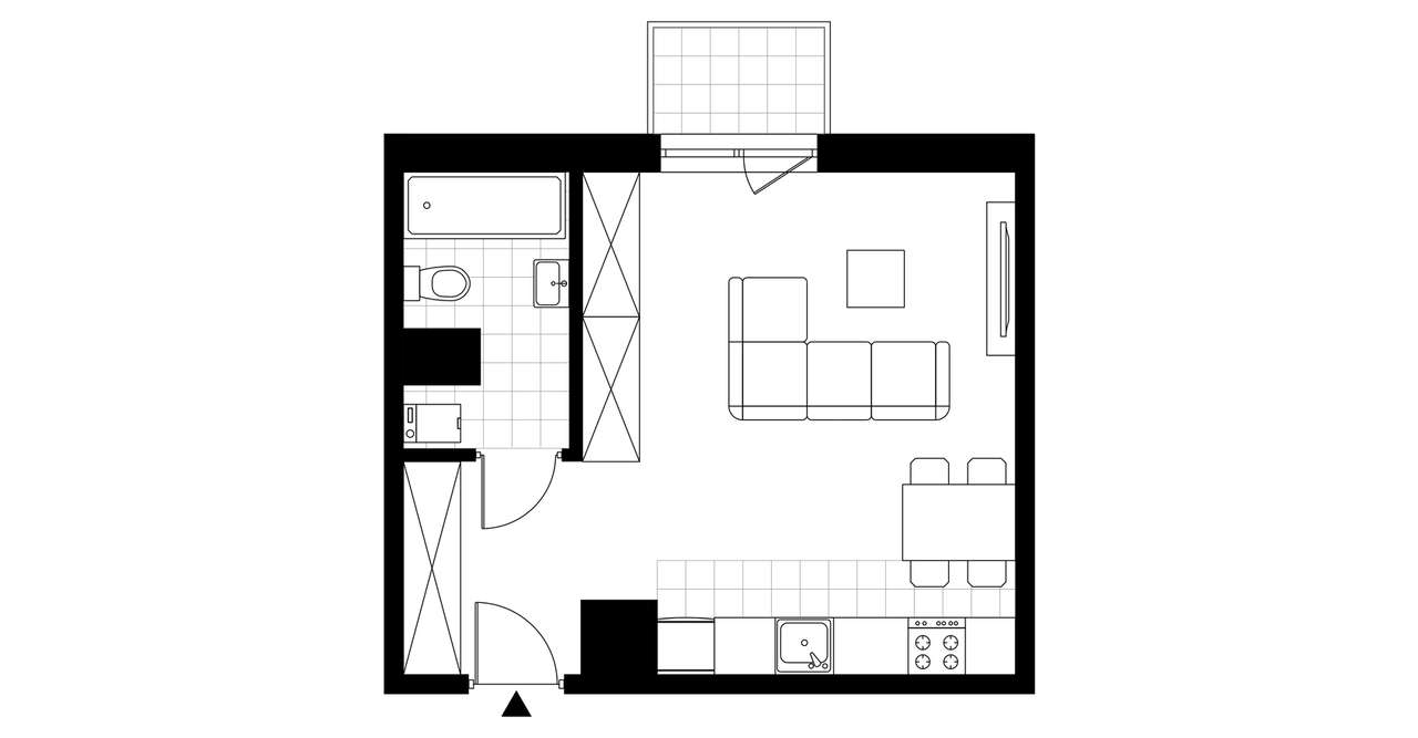1-pokojowe mieszkanie 33m2 + balkon Bezpośrednio - Pełny obrazek: 3/8