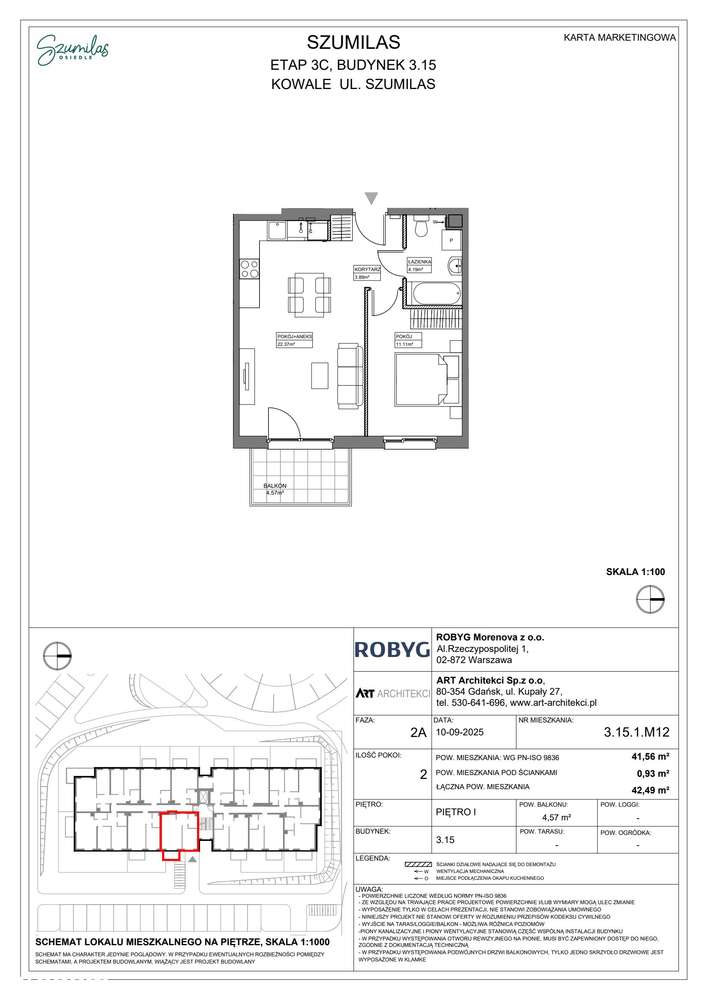 2-pokojowe mieszkanie 41m2 + balkon Bez Prowizji - Pełny obrazek: 2/9