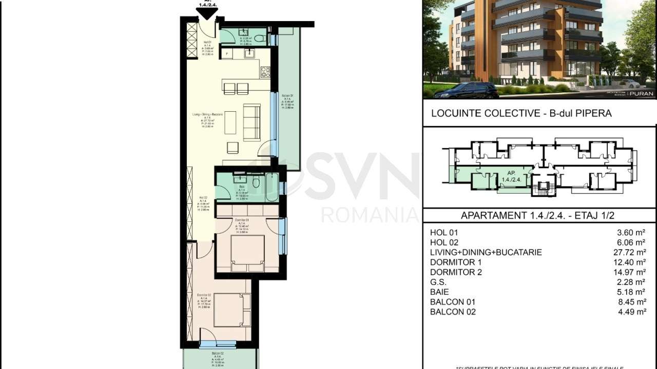 Apartament cu 3 camere Bloc Boutique Finalizare 2026 - Imagine principală: 5/10