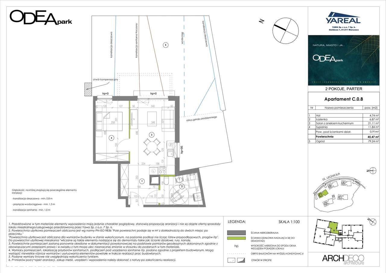 2-pokojowe mieszkanie 45m2 + ogródek - Pełny obrazek: 2/9
