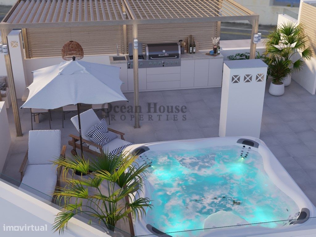 Penthouse T4 com terraço, jacuzzi e garagem, a 300 metros da Praia ... - Grande imagem: 1/27