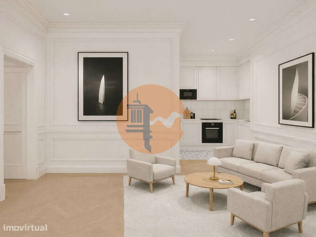 Encantador apartamento T2 com 89 m2 em um edifício Pombalino de gra... - Grande imagem: 3/26