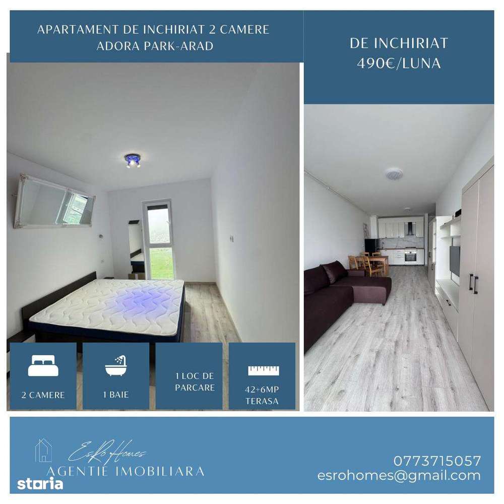 Apartament de închiriat 2 camere Adora Park - Imagine principală: 1/12