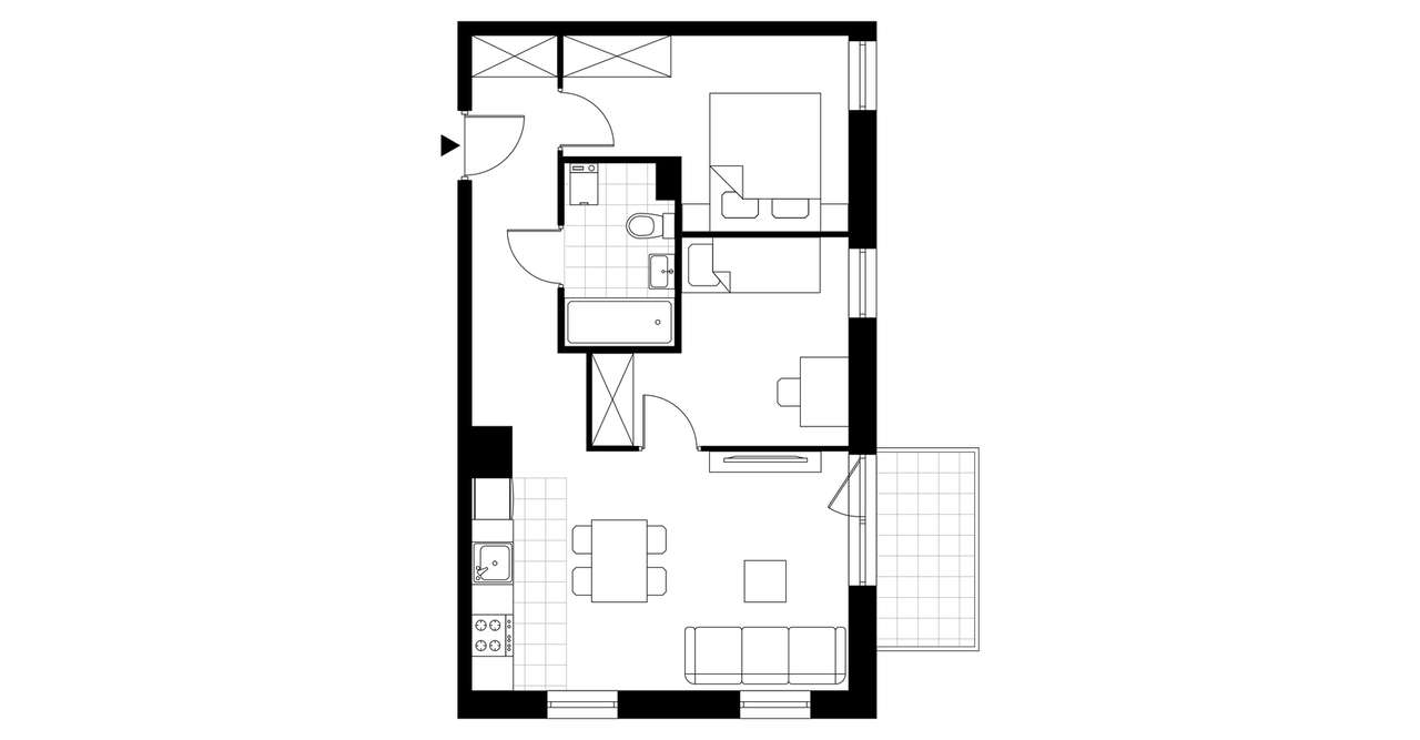 3-pokojowe mieszkanie 49m2 + balkon Bezpośrednio - Pełny obrazek: 3/6