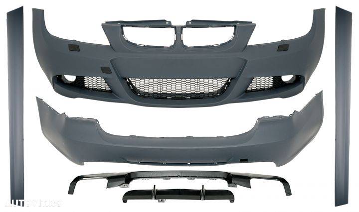 Kit Exterior compatibil cu BMW Seria 3 E90 (2005-2008) M-Technik Design cu Praguri Laterale Tuning - 1