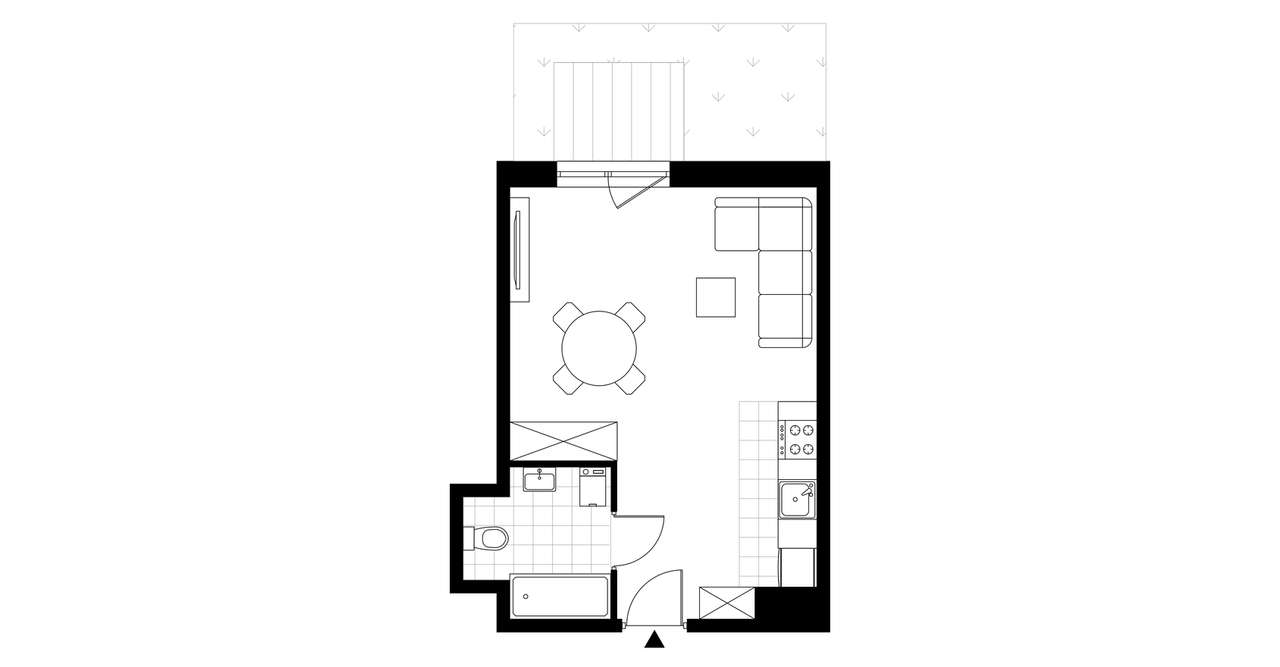 1-pokojowe mieszkanie 32m2 Bez Pośredników - Pełny obrazek: 2/6