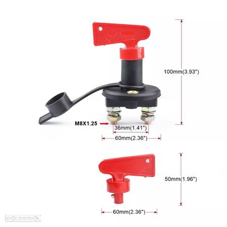 Corte Corrente Bateria 12v a 60v Universal- 300A - 2