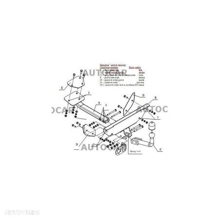 Carlig de remorcare pentru Lancia Ypsilon - (Y11) - sistem semidemontabil -cu suruburi - din 1995 pana 2003 - 5