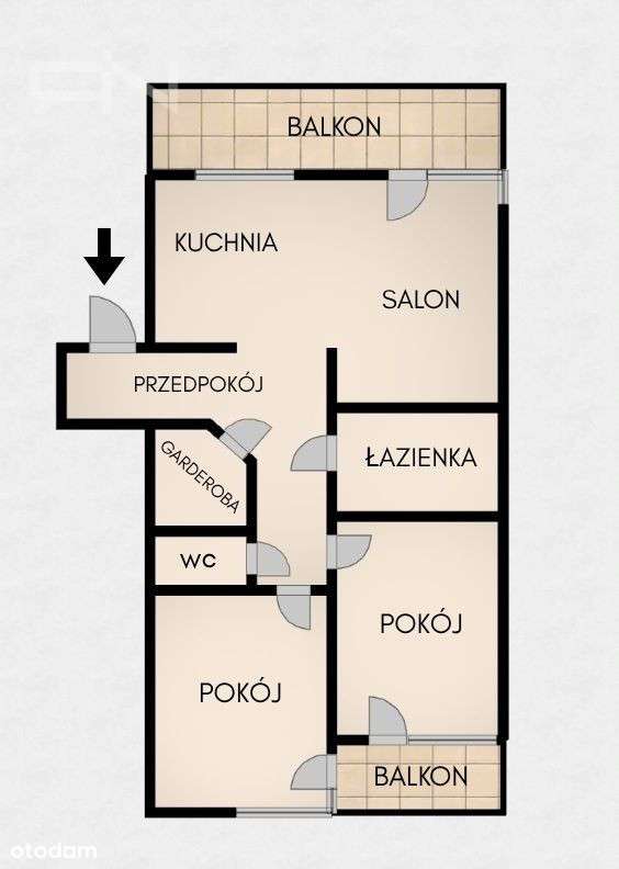 3 pokoje | dwa balkony | Rotmanka | Słoneczne-1