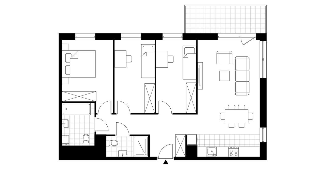 4-pokojowe mieszkanie 77m2 + balkon Bezpośrednio - Pełny obrazek: 3/8
