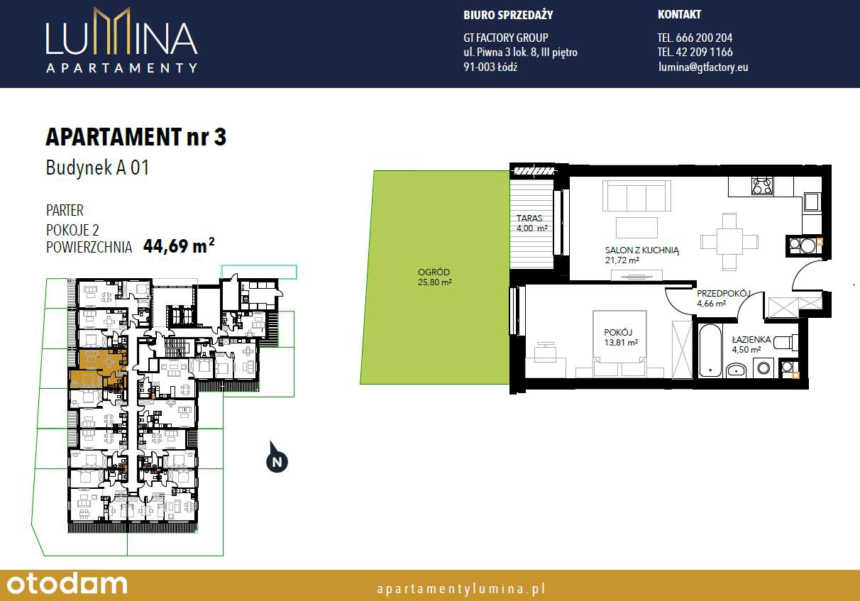 Mieszkanie 44,69m² | 2 pokoje | Lumina – standard premium - Pełny obrazek: 2/8
