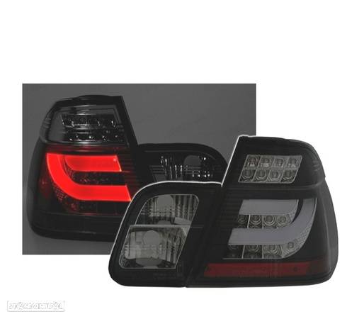 FAROLINS TRASEIROS LED PARA BMW E46 01-05 PRETO ESCURECIDO - 3