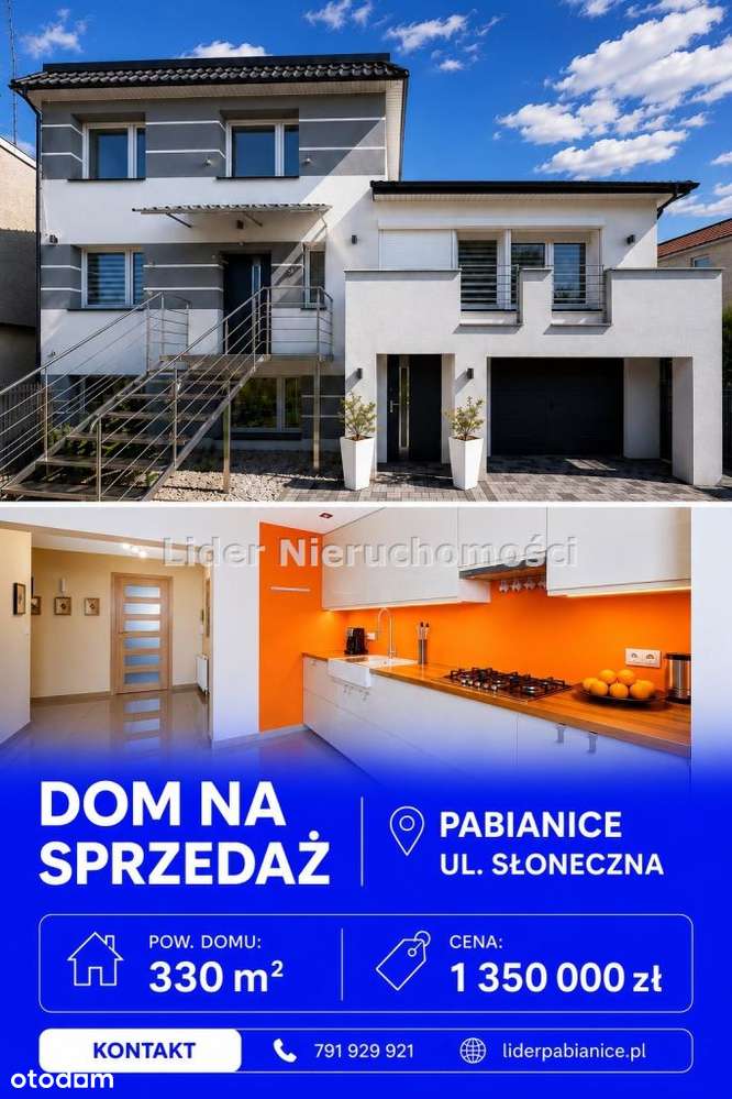 PIĘKNY DUŻY DOM NA SPRZEDAŻ | Pabianice, ul. Słoneczna – osiedle Bugaj