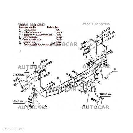 Carlig de remorcare  MERCEDES SPRINTER - lung, 4,025m, duba. fara treapta, sistem semidemontabil - din 1995 pana 2006 - 5