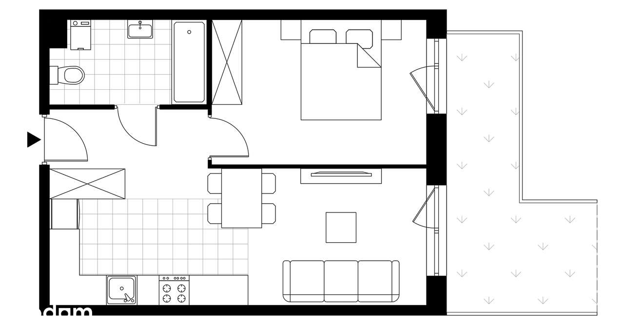 2-pokojowe mieszkanie 40 m² + ogródek - Ansicht 4