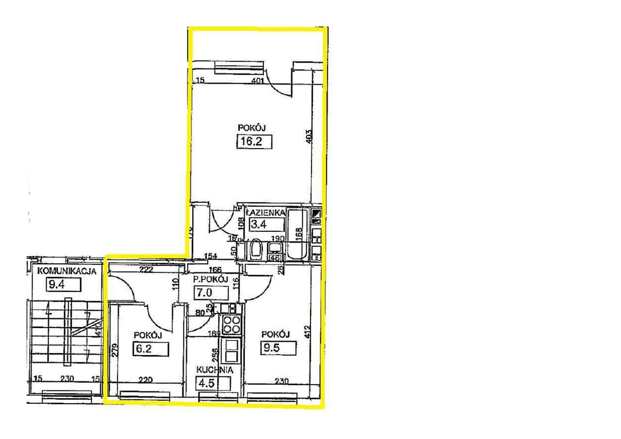 Trzypokojowe mieszkanie do własnej aranżacji - Os. Podwawelski-1