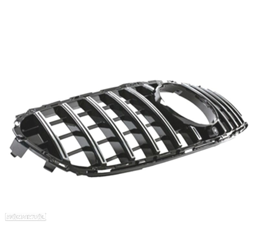 GRELHA FRONTAL PARA MERCEDES CLASSE E W212 13-16 PANAMERICANA GT STYLE PRETO BRILHANTE CROMADO - 2