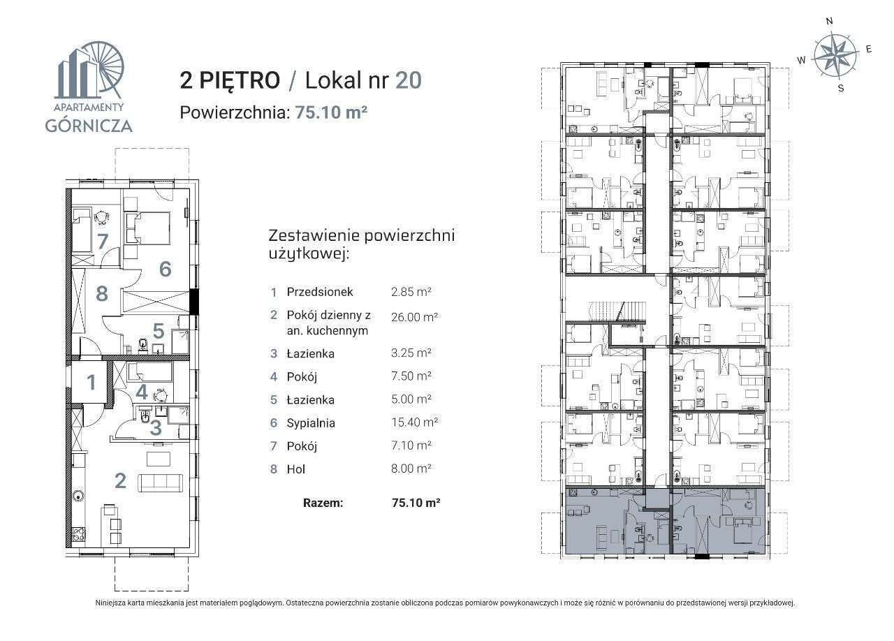 Nowe Apartamenty Górnicza Lokal nr 20 - 75,1 mkw - Pełny obrazek: 2/11
