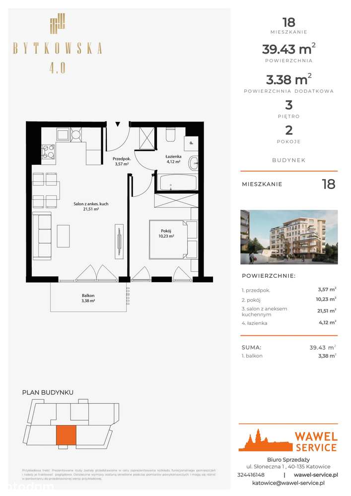 2-pokojowe mieszkanie 39m2 + balkon Bez Prowizji - Pełny obrazek: 2/7
