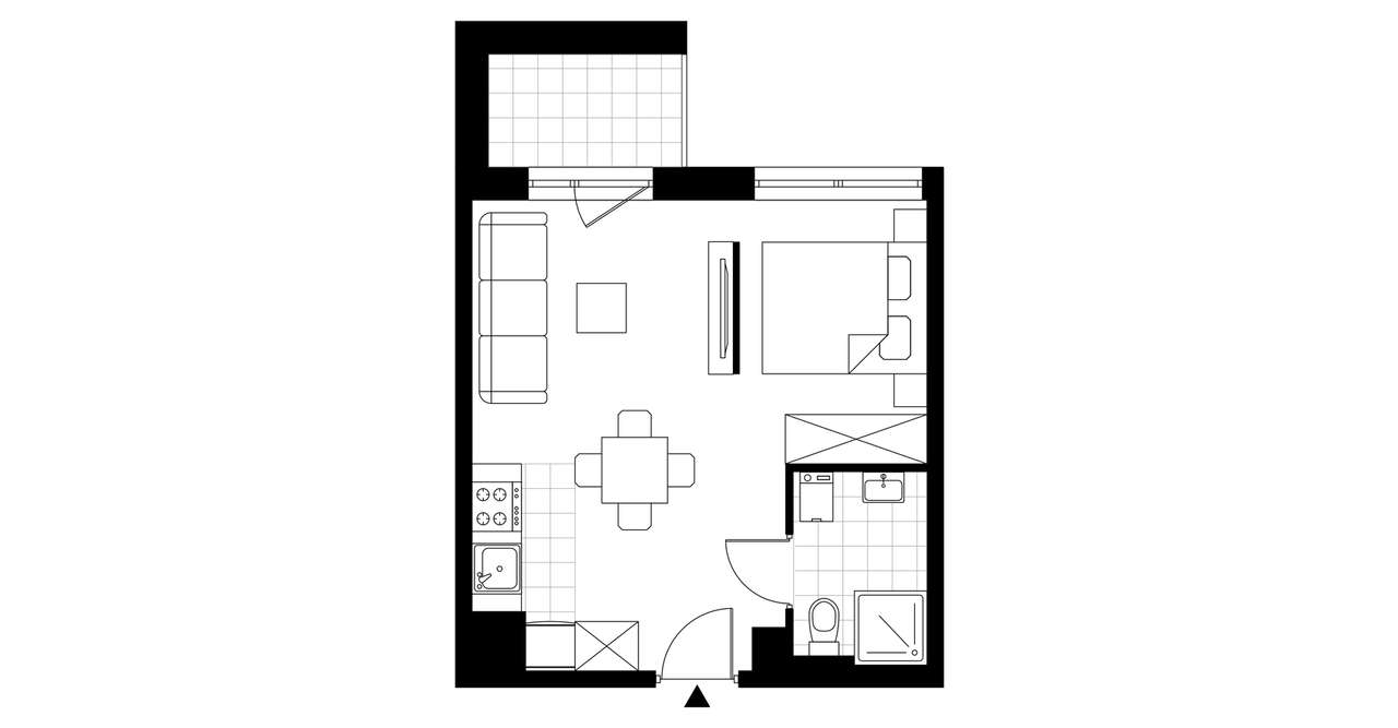 1-pokojowe mieszkanie 31m2 + loggia Bez Prowizji - Pełny obrazek: 4/9