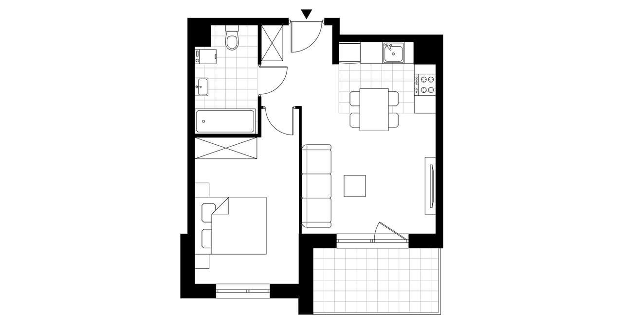 2-pokojowe mieszkanie 39m2 + balkon Bezpośrednio - Pełny obrazek: 3/8