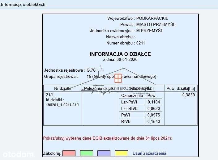Przemyśl, ul.Piastowska - działki budowlane z Wz-t-11