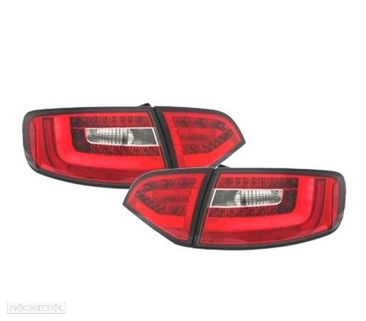 CONJUNTO DE LUZES TRASEIRAS PARA AUDI A4 8K B8 AVANT LED DINÂMICOS VERMELHOS TRANSPARENTES - 2