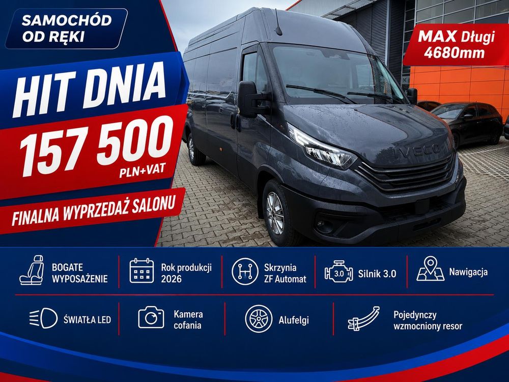 Iveco Daily 35S18 Automat - OKAZJA MAXI DŁUGOŚĆ 4680mm STARY CENNIK -od ręki ! Iveco Daily Furgon 16m3 - Automatycza skrzynia