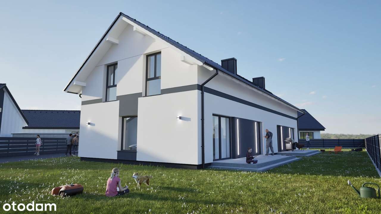 Nowoczesny dom w zabudowie bliźniaczej – Dobrzeń Wielki - Pełny obrazek: 4/7