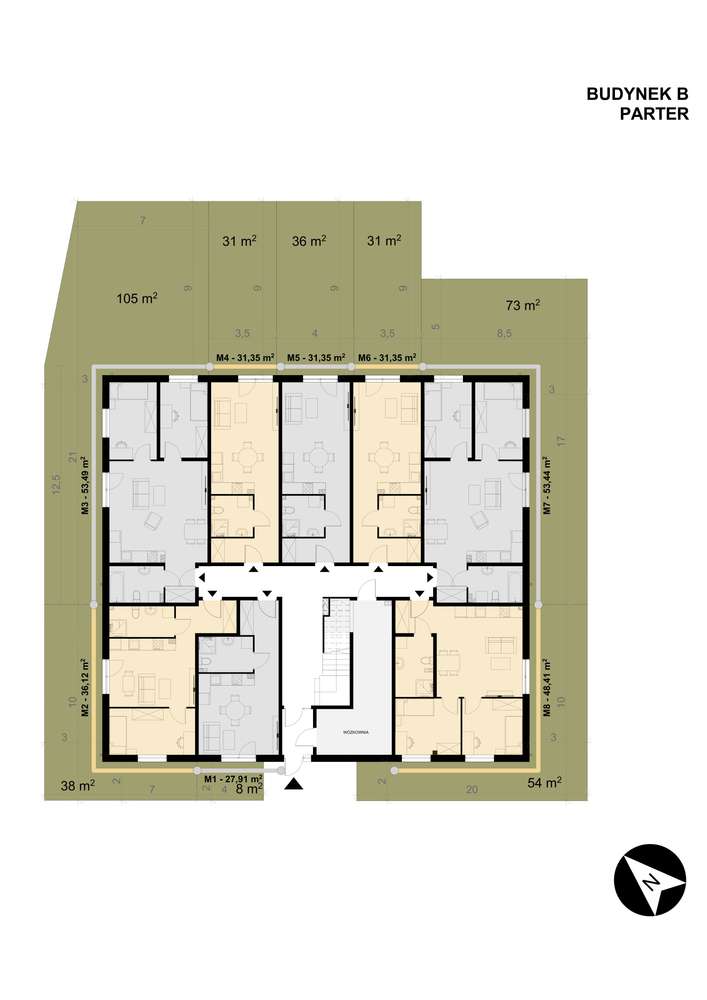 1-pokojowe mieszkanie 31m2 + ogródek - Pełny obrazek: 4/11