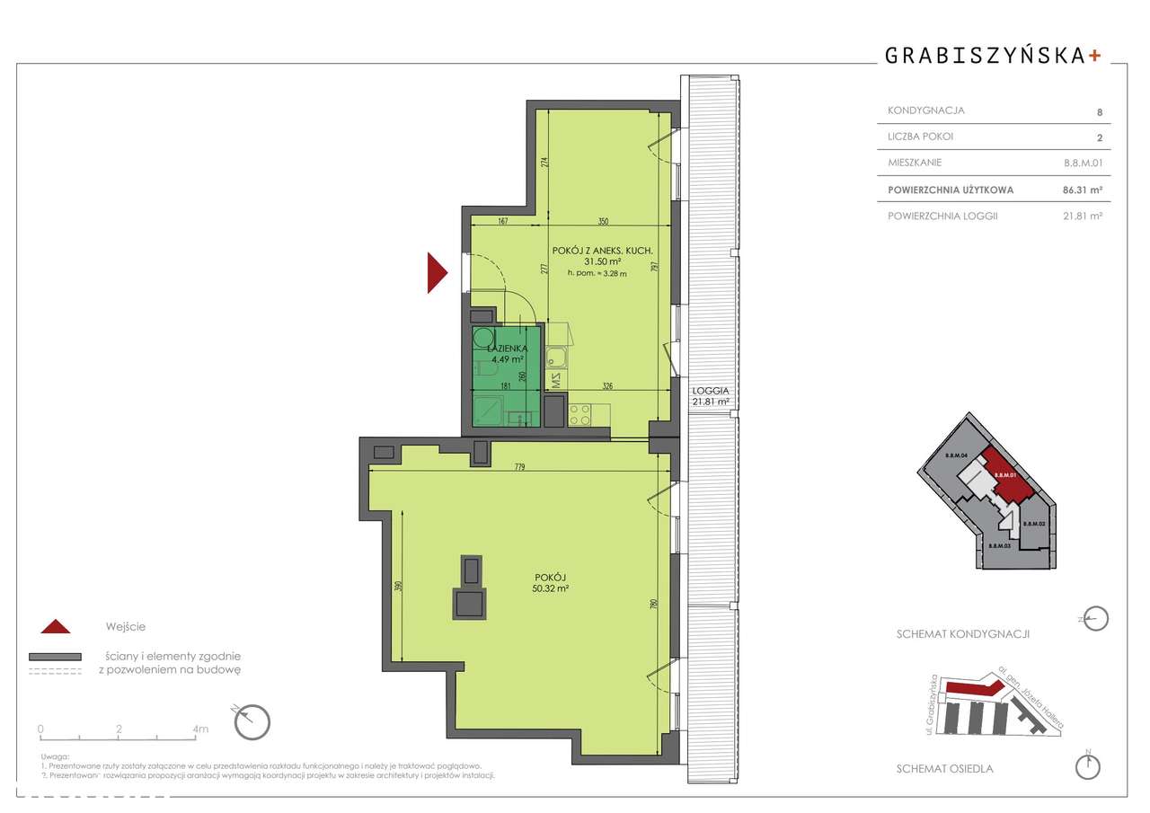 2-pokojowe mieszkanie 86 m² (B.8.M.01)| Grabiszyńska + |Od zaraz - Pełny obrazek: 2/8