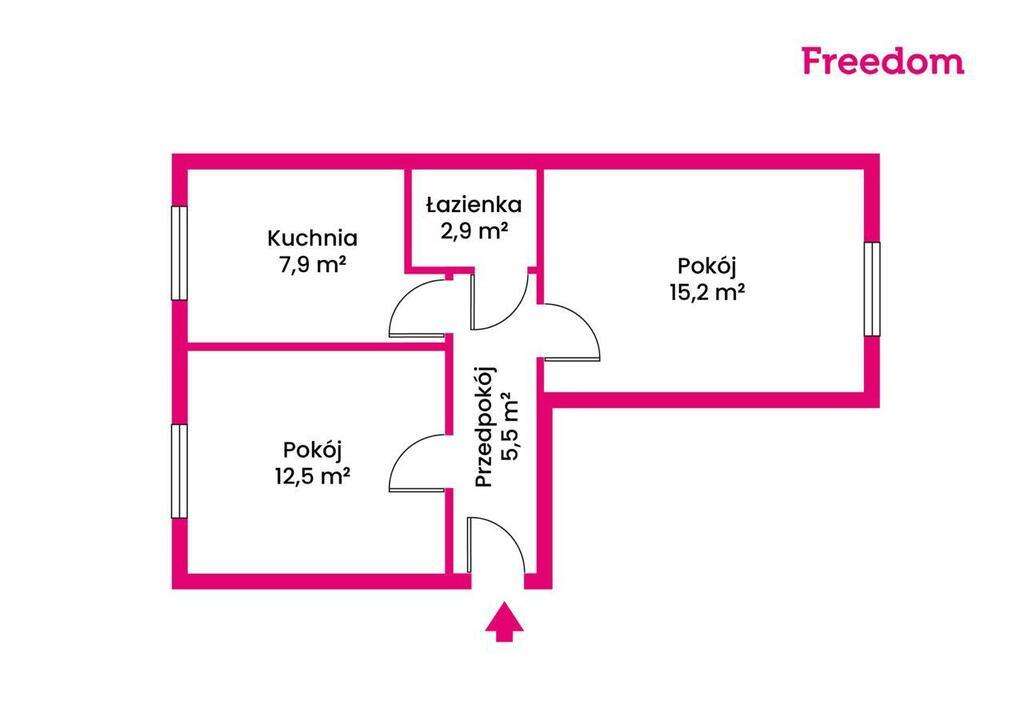 Mieszkanie 2 pokoje, do wykończenia, 46 m² - Pełny obrazek: 4/7