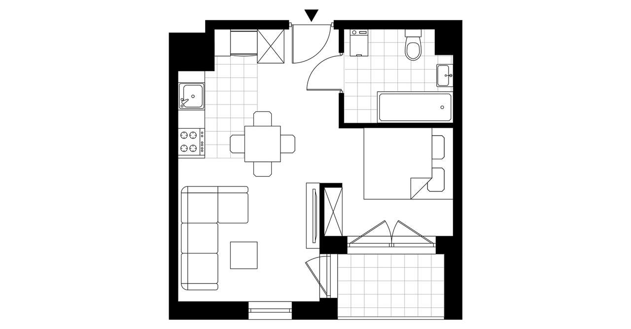 1-pokojowe mieszkanie 32m2 + balkon Bezpośrednio - Pełny obrazek: 3/8