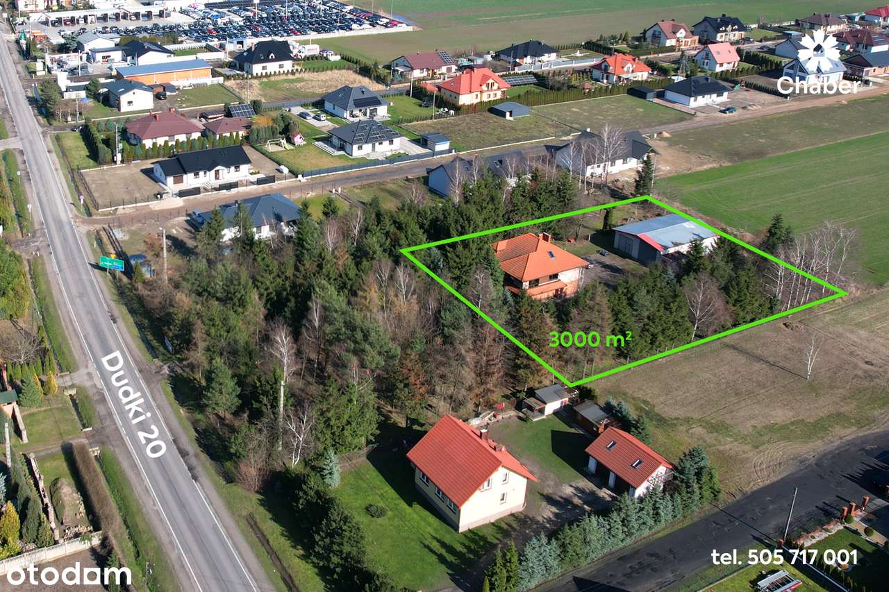 Dom z lasem i dużą działką 3000 m2. Duży garaż. Dudki 20