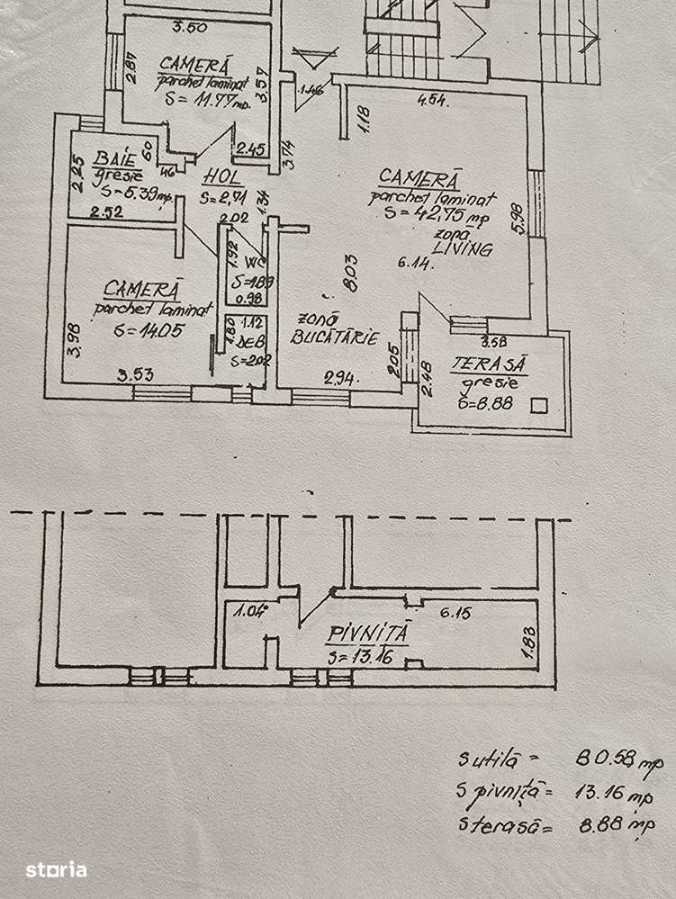 Ap3 camere cu terasa88 mp curte interioară pivniță Cl Dumbravii Parter-11