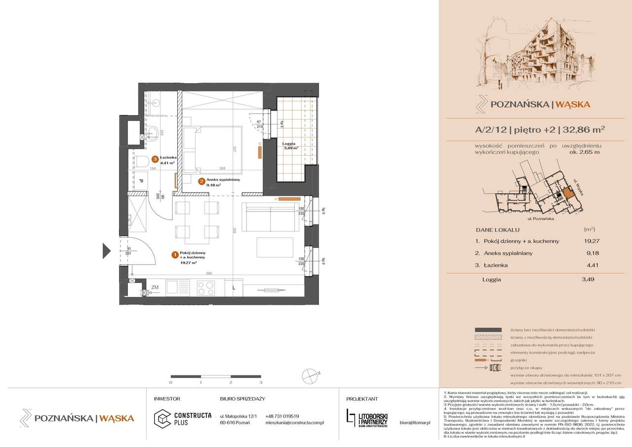 2-pokojowe mieszkanie 32m2 + loggia Bez Prowizji - Pełny obrazek: 2/7