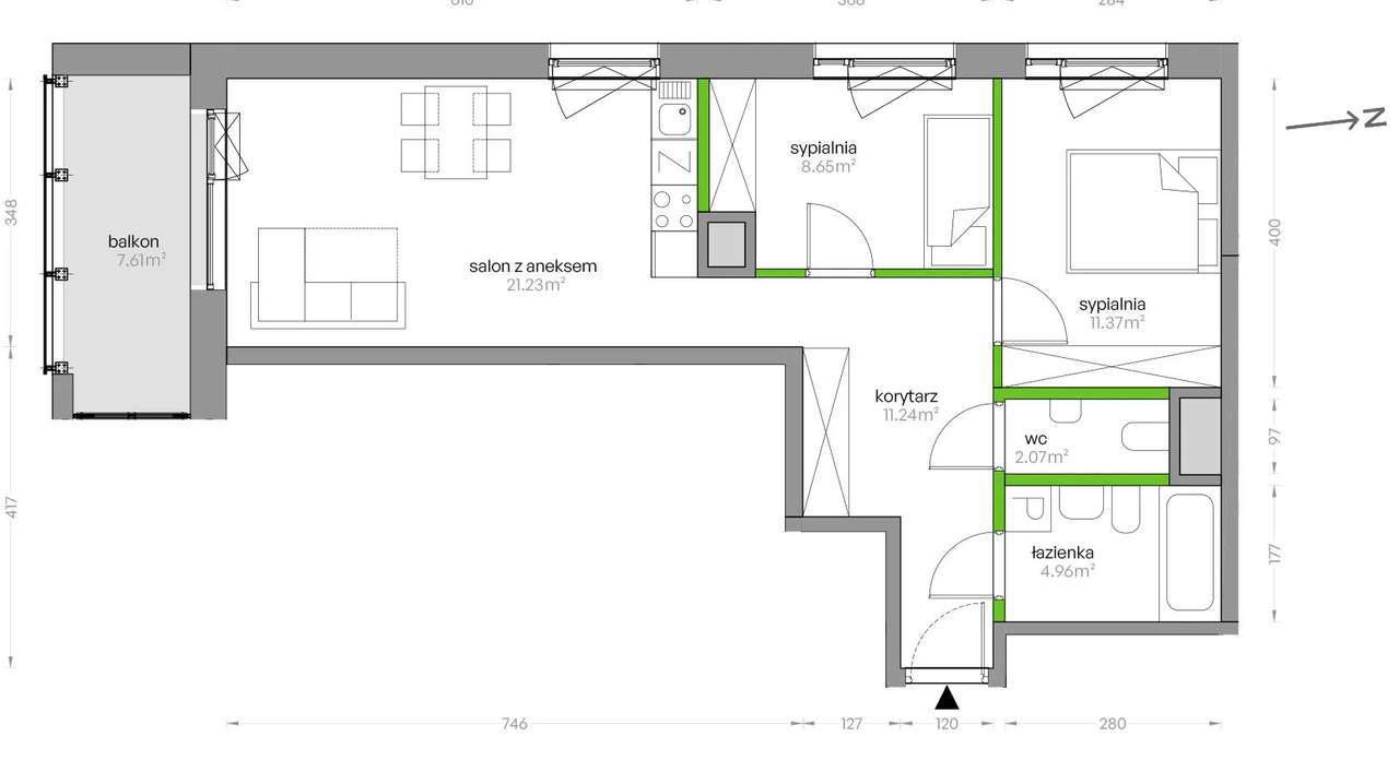 3 pok. apartament gotowy do odbioru. - Pełny obrazek: 4/4