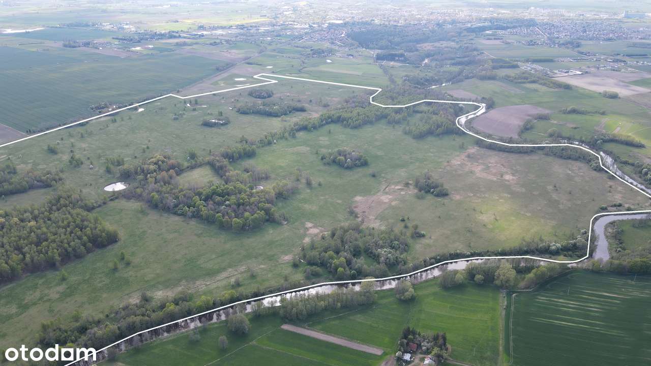 Działki rolne 247 ha / las / linia brzegowa rzeki Łyny / potencjał OZE-3