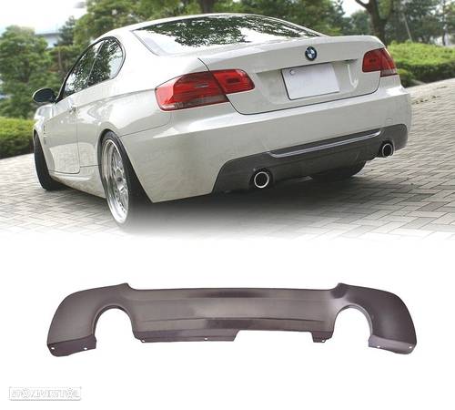 DIFUSOR PÁRA-CHOQUES TRASEIRO PARA BMW E92 E93 06-14 2 SAIDAS REDONDAS - 1