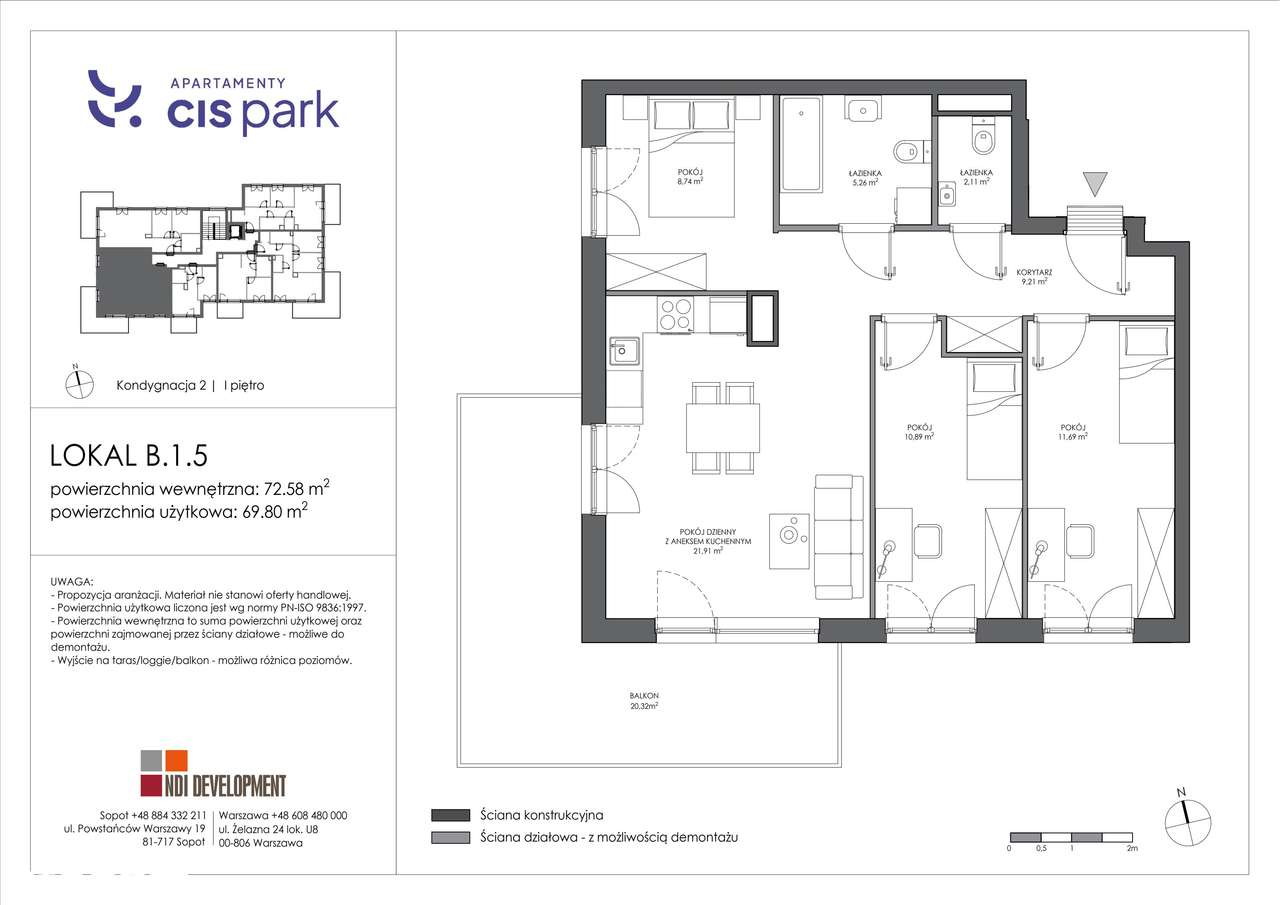4-pokojowe mieszkanie 69m2 + balkon Bezpośrednio - Pełny obrazek: 2/9